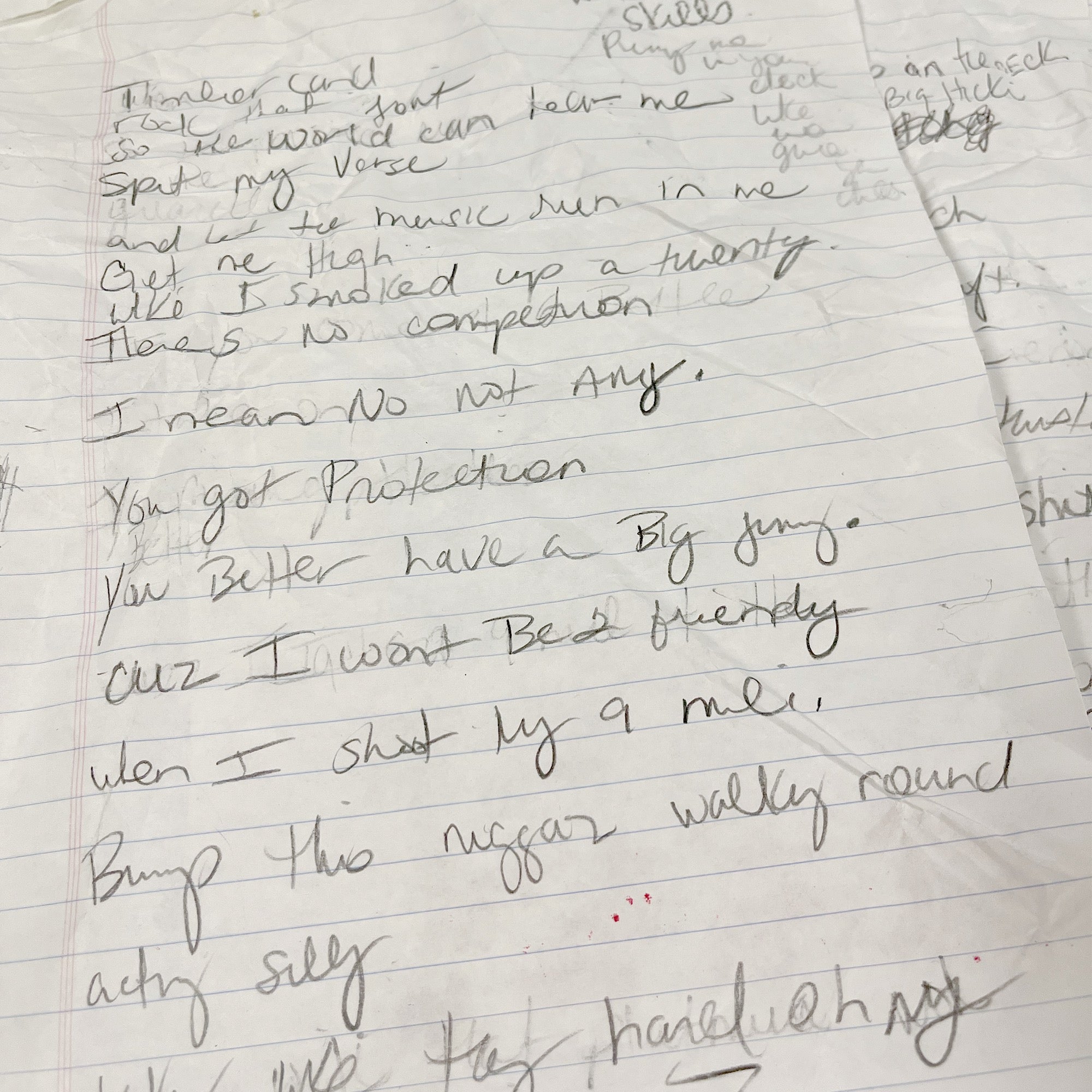 Missy Elliott - Handwritten Lyrics and Studio Notepad