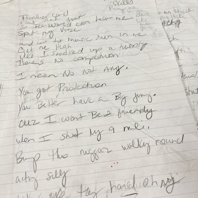 Missy Elliott - Handwritten Lyrics and Studio Notepad