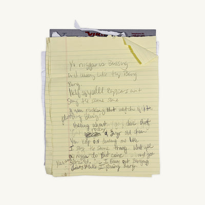 Missy Elliott - Handwritten Lyrics and Studio Notepad