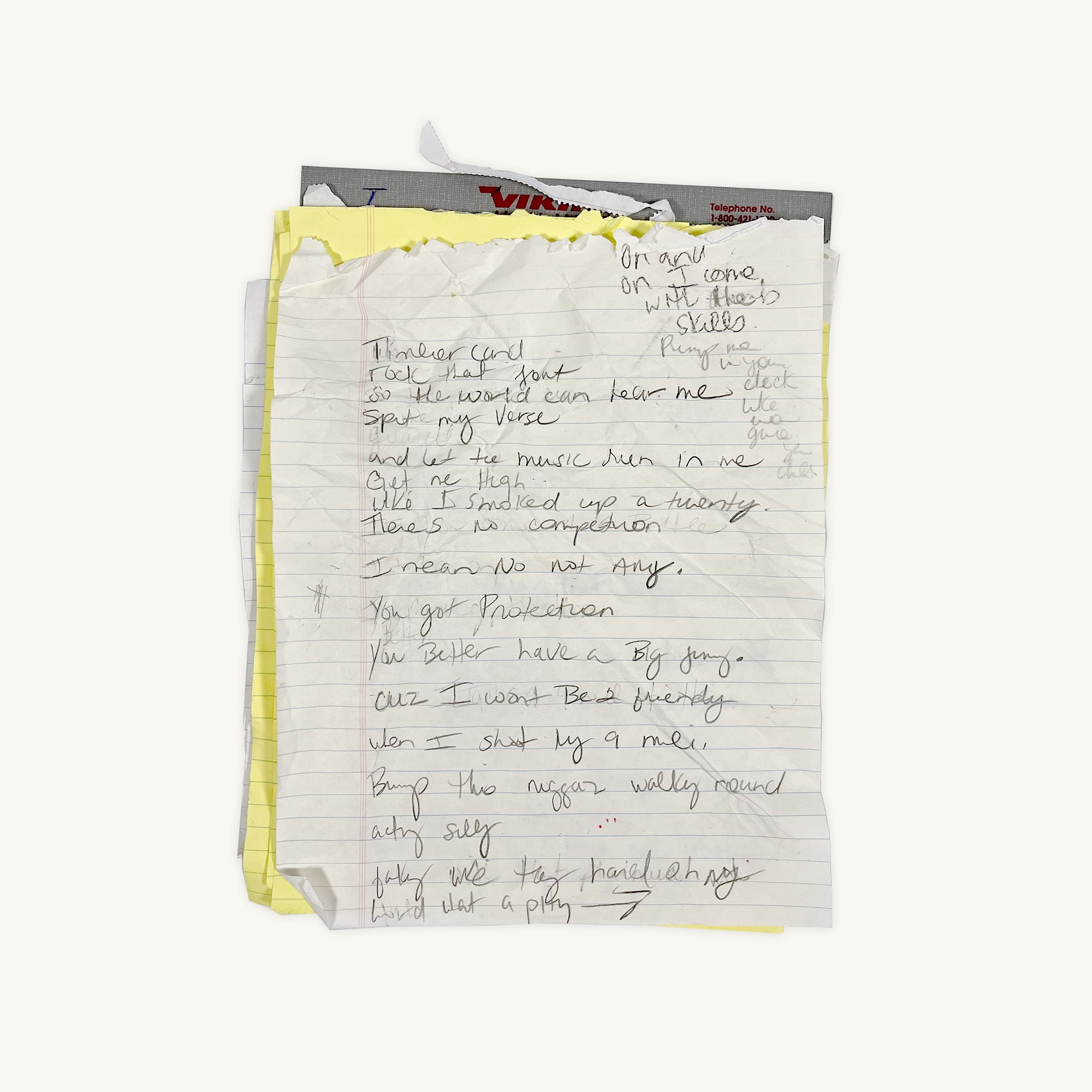 Missy Elliott - Handwritten Lyrics and Studio Notepad