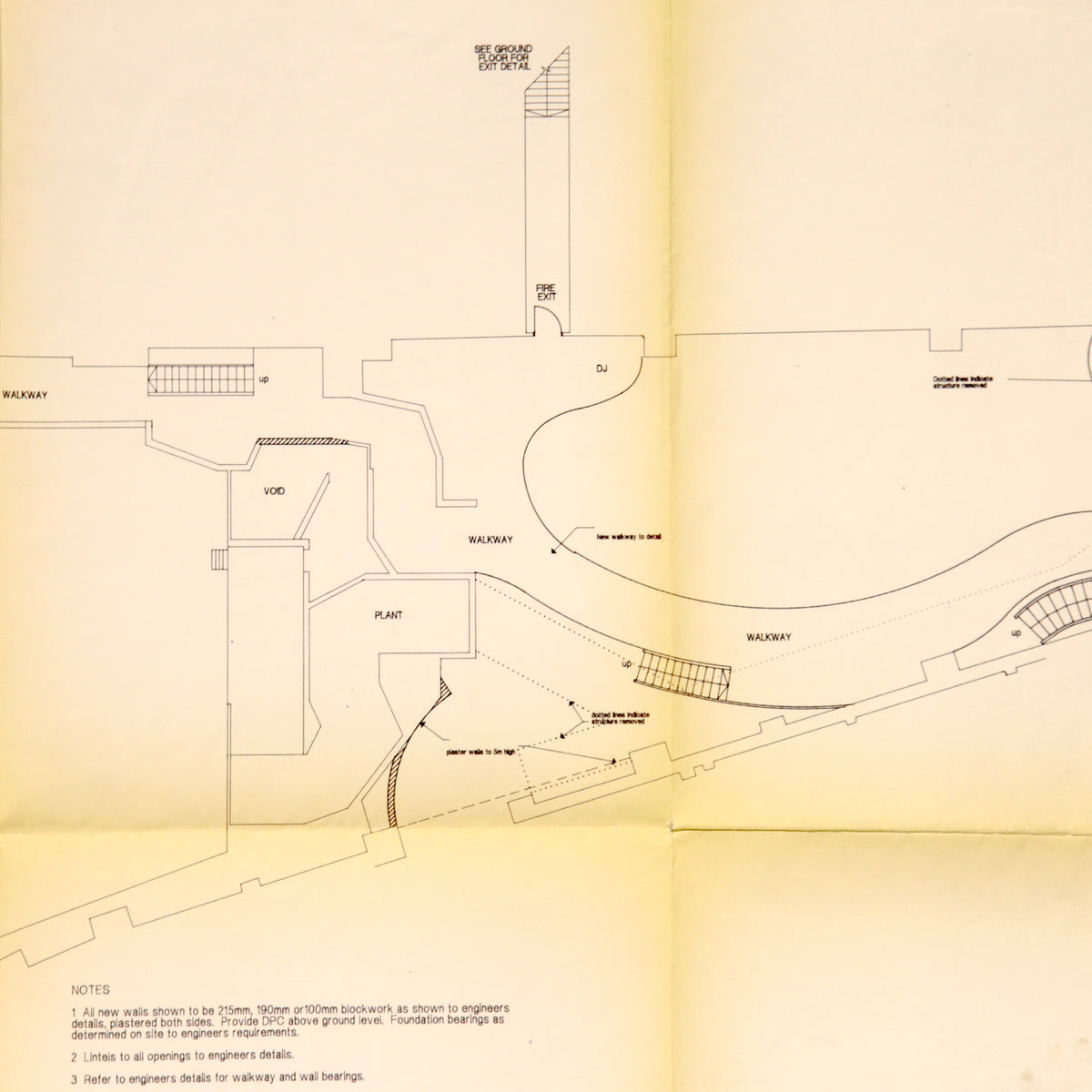 Original Ministry of Sound Architectural Floor Plans, 103 Gaunt Street (3 Plans)
