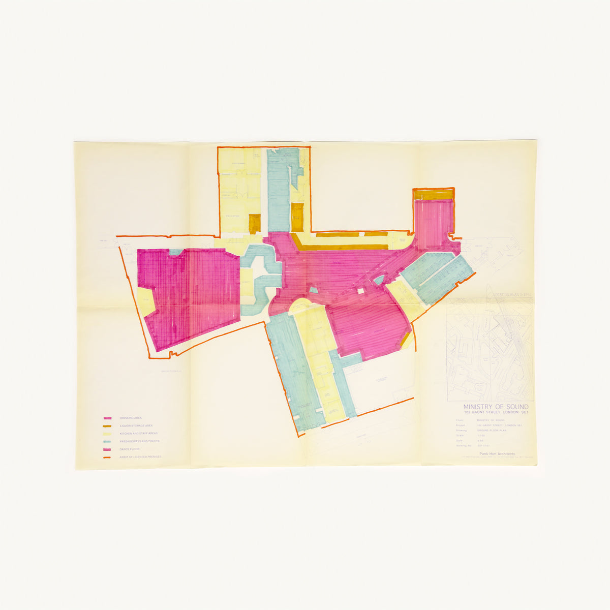 Original Ministry of Sound Architectural Floor Plans, 103 Gaunt Street (3 Plans)