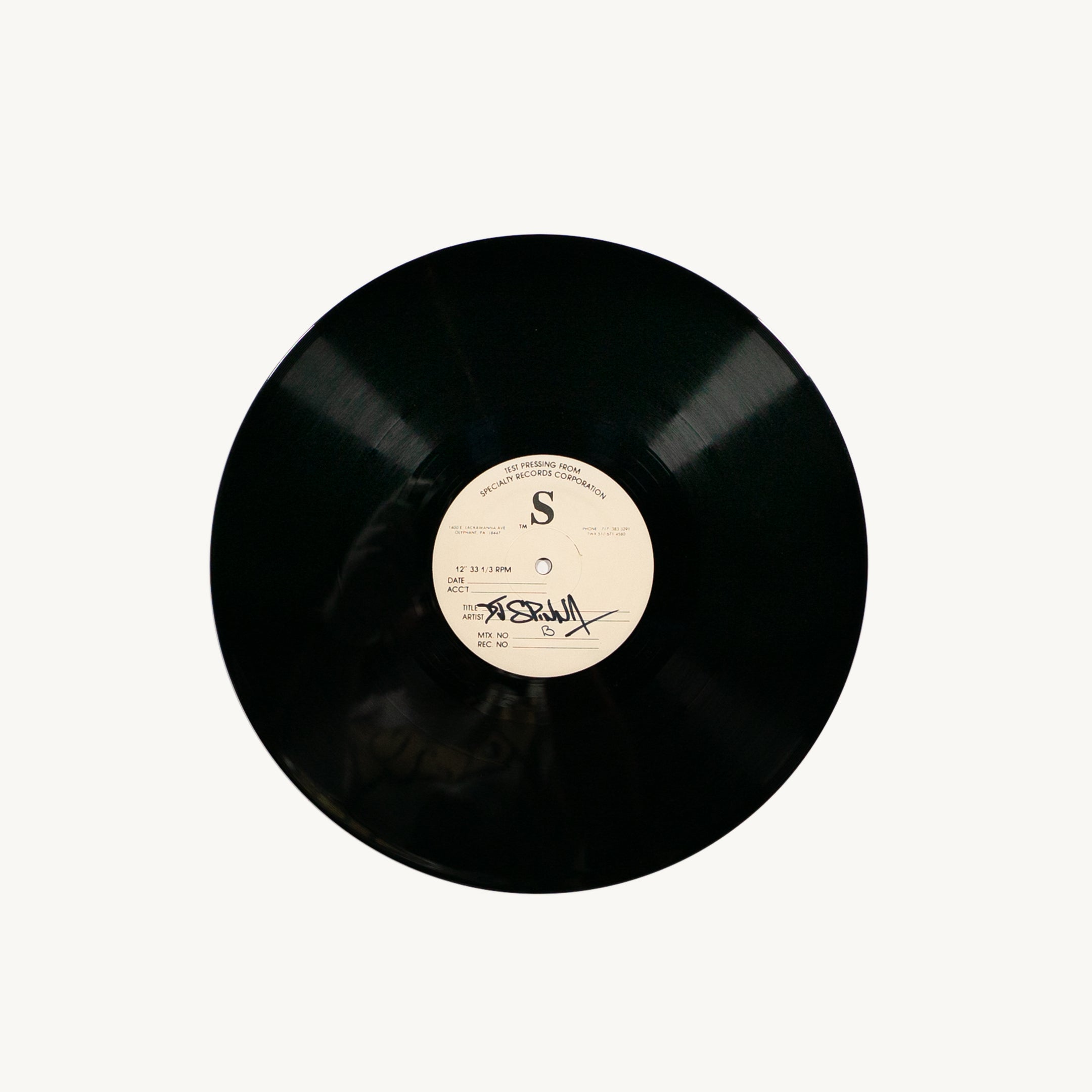 Specialty Records Corporation テストプレス盤 Unreleased Test Pressing (1996) 1-of-1 – Wax Poetics