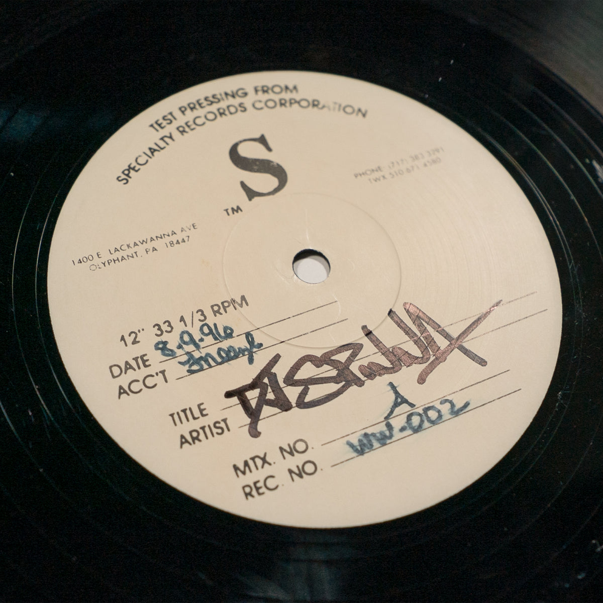 Unreleased Test Pressing (1996)