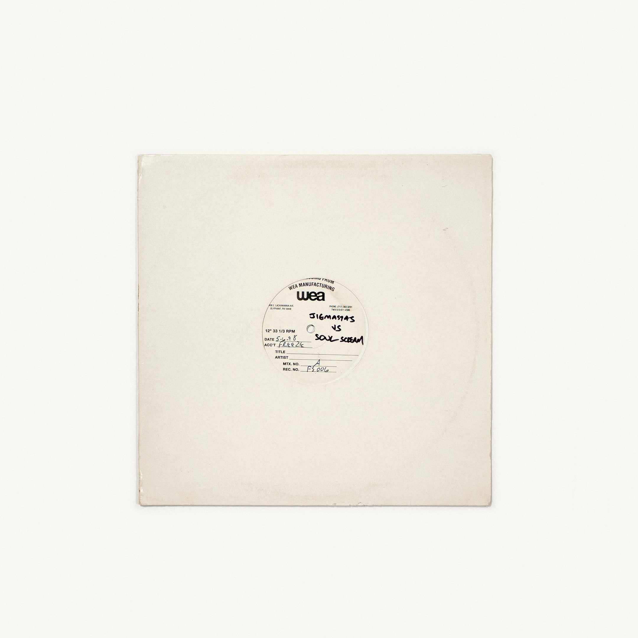 Jigmastas & Soul Scream Test Pressing