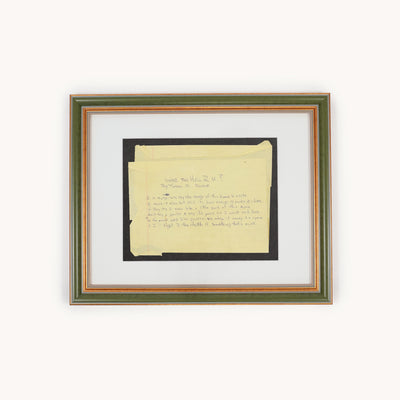 Tupac Lyics on notepad (framed)