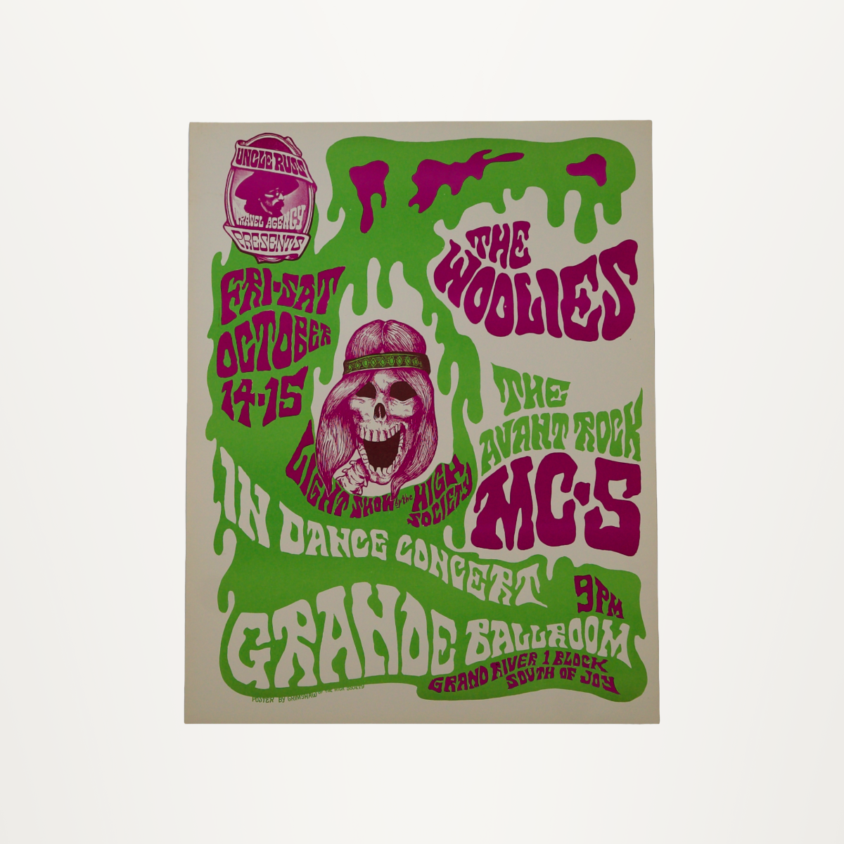 Detroit Grande Ballroom – Woolies / Avant Rock / MC5 Concert Poster