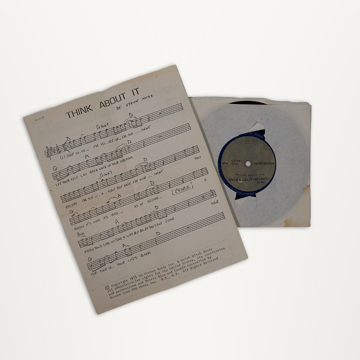 Stevie Nicks – "Think About It" Annotated Test Pressing