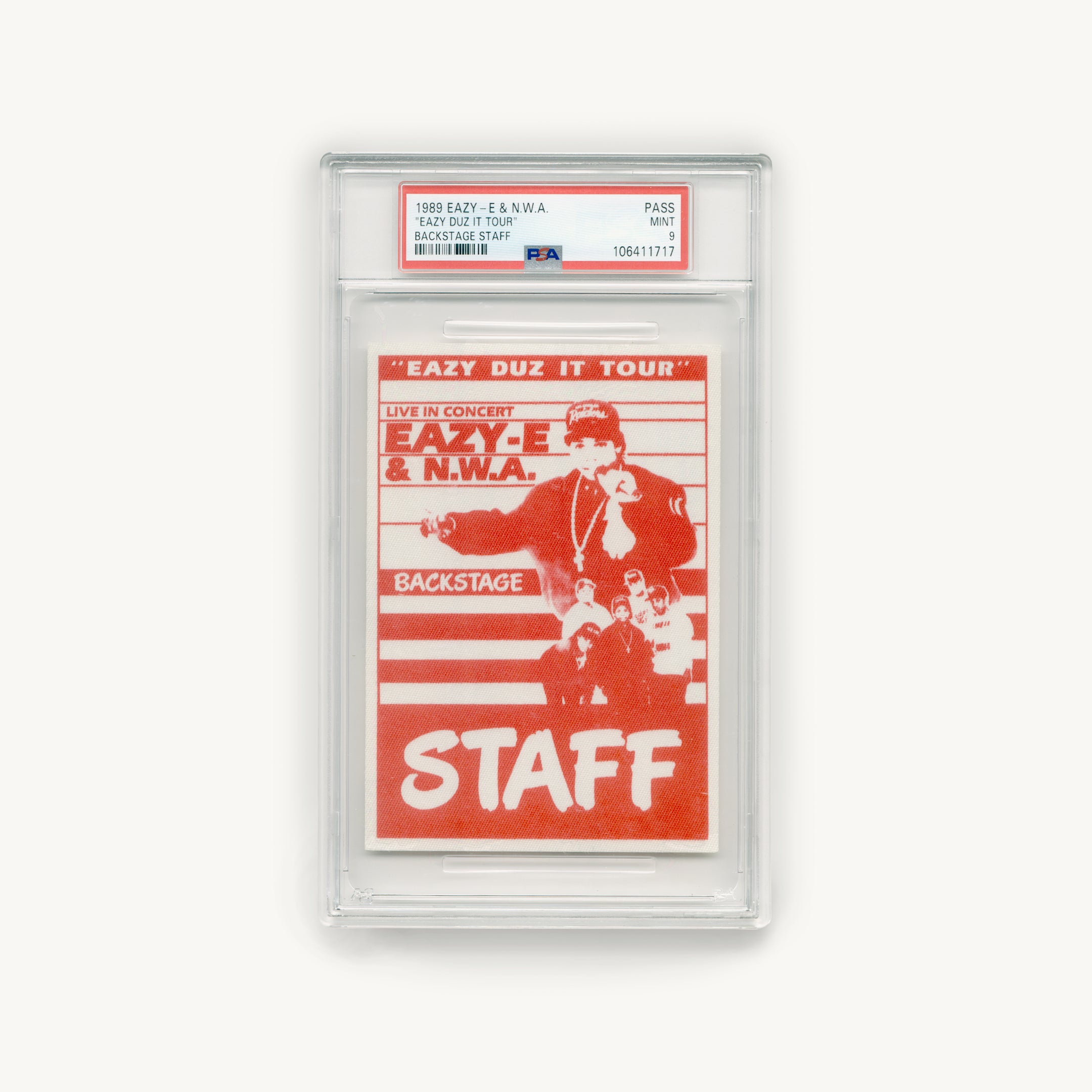 1989 Eazy-E & N.W.A. 'Eazy Duz It' Backstage Staff Pass (Mint 9