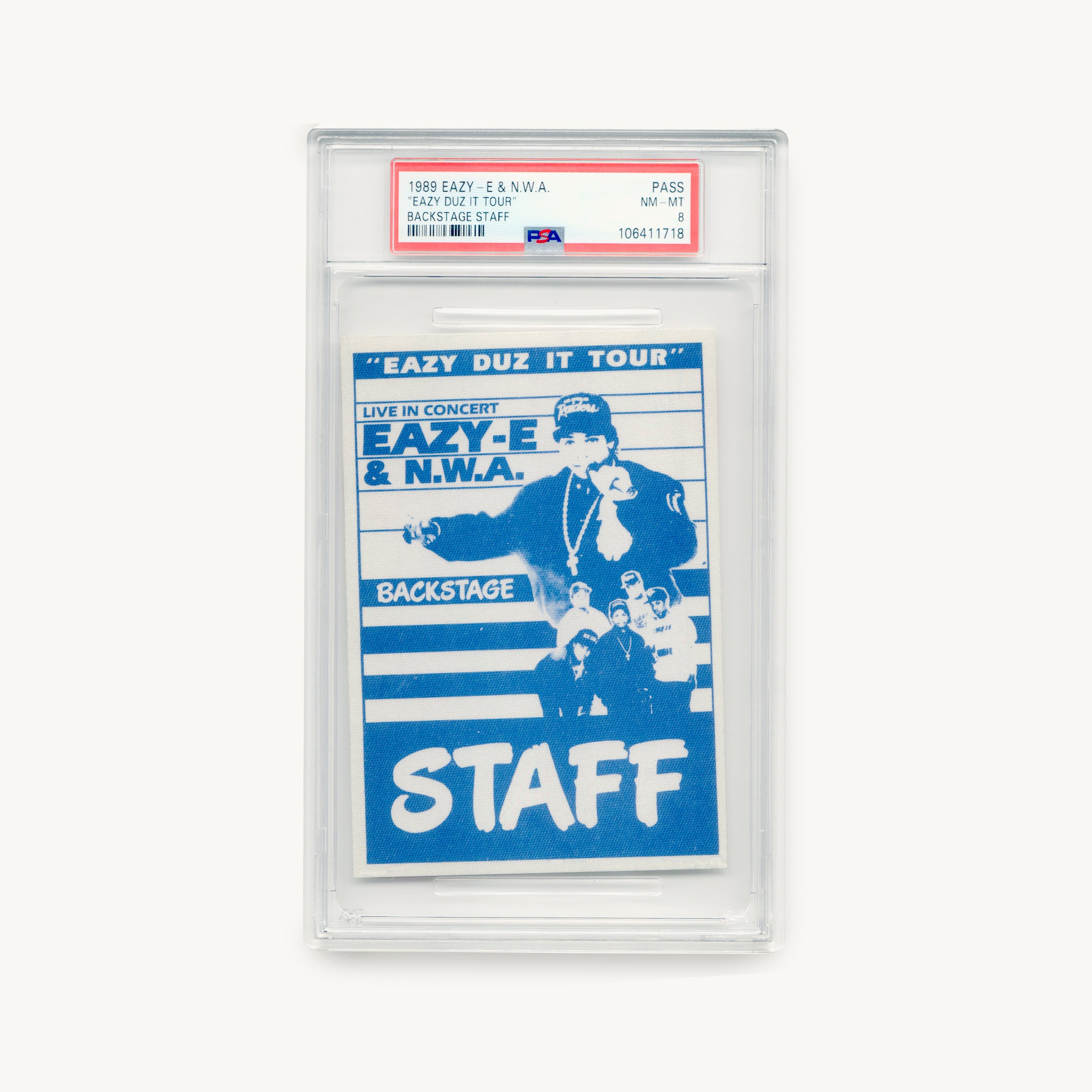 1989 Eazy-E & N.W.A. 'Eazy Duz It' Backstage Staff Pass (Mint 8