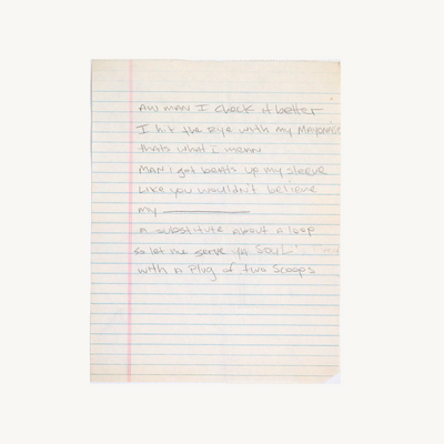 Biz Markie Handwritten “Buhloone Mindstate” Lyrics