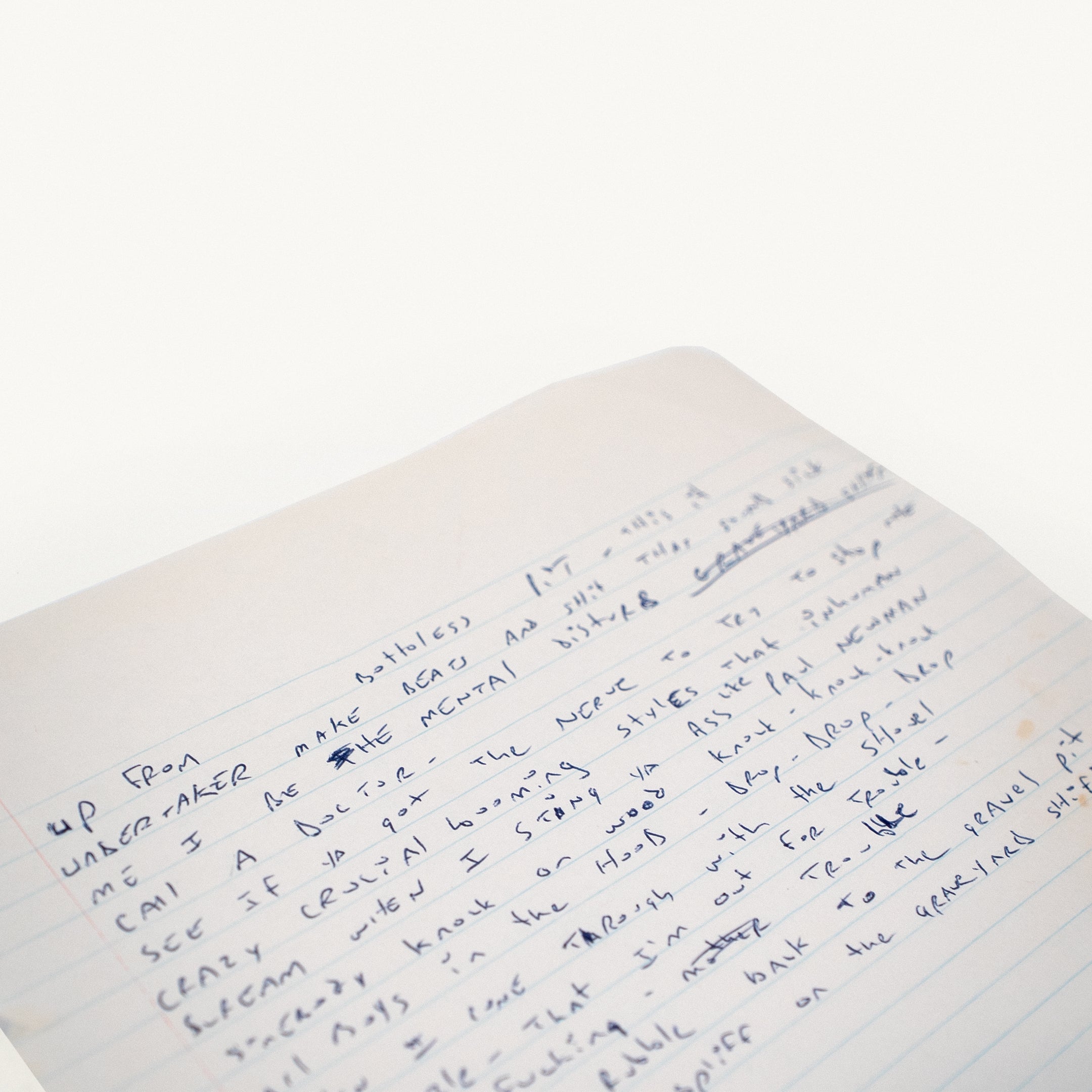 RZA Handwritten Lyrics (Gravediggaz)