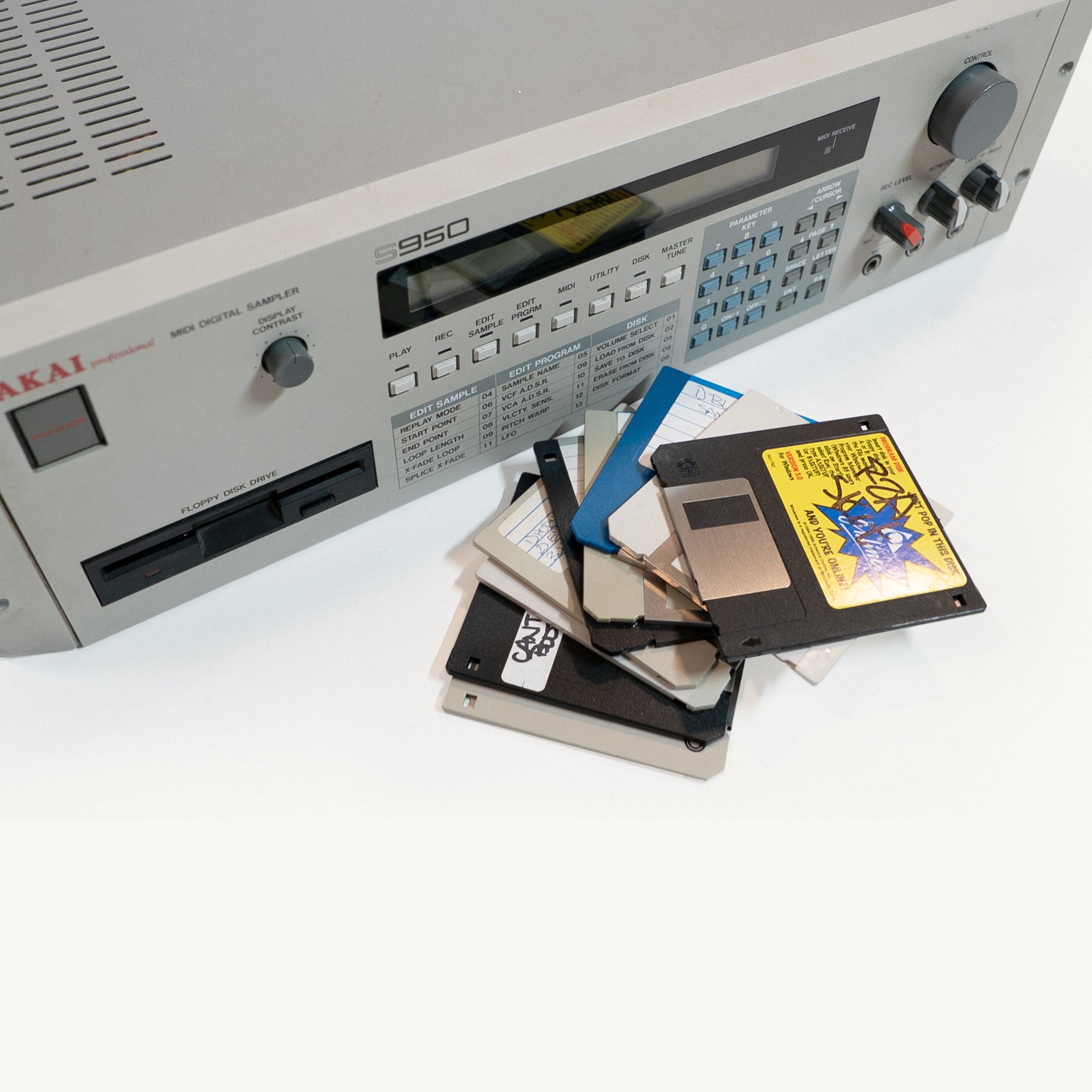 Akai S950 Sampler & Original Floppy Disk Archive