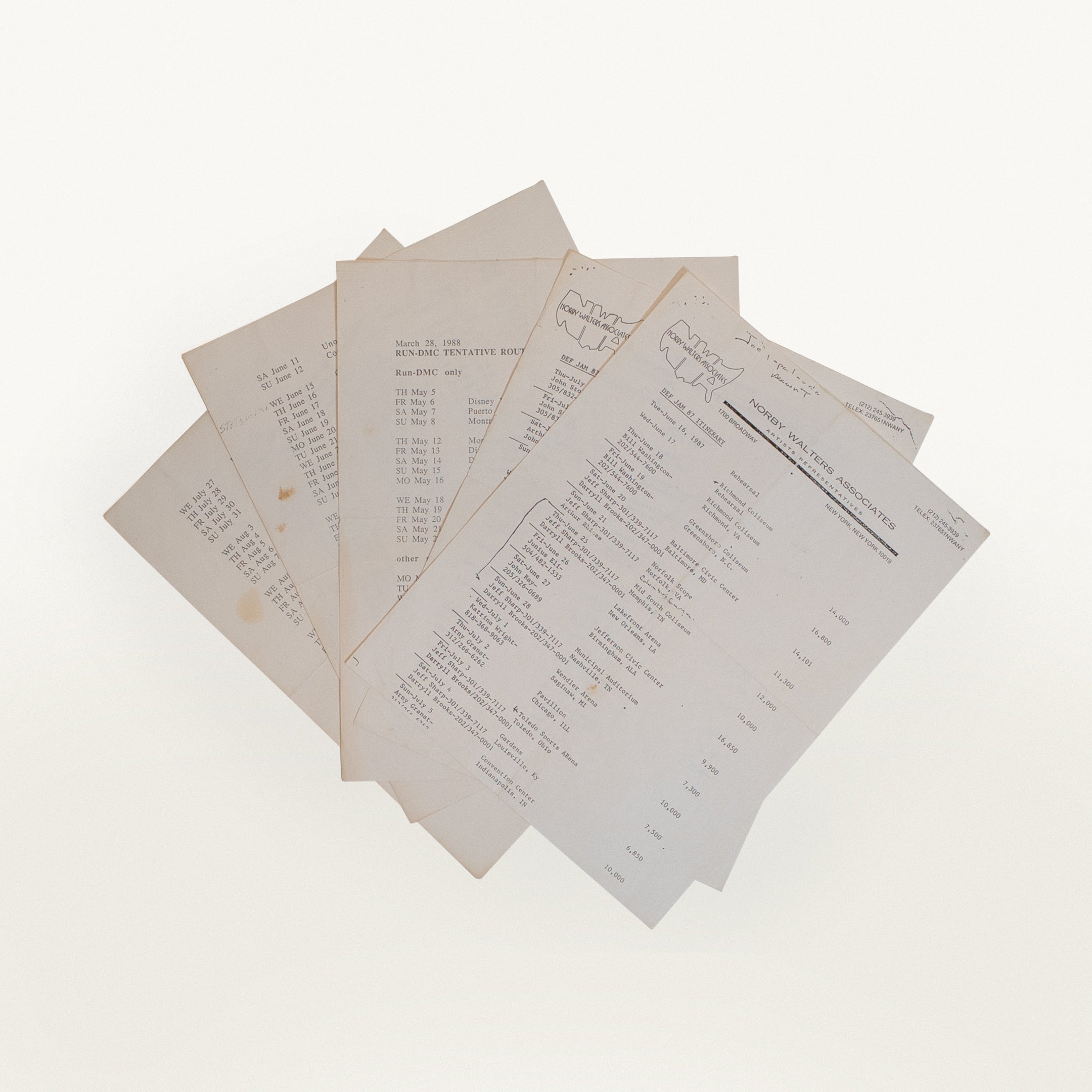 Def Jam & RUN DMC Tour itinerary archive