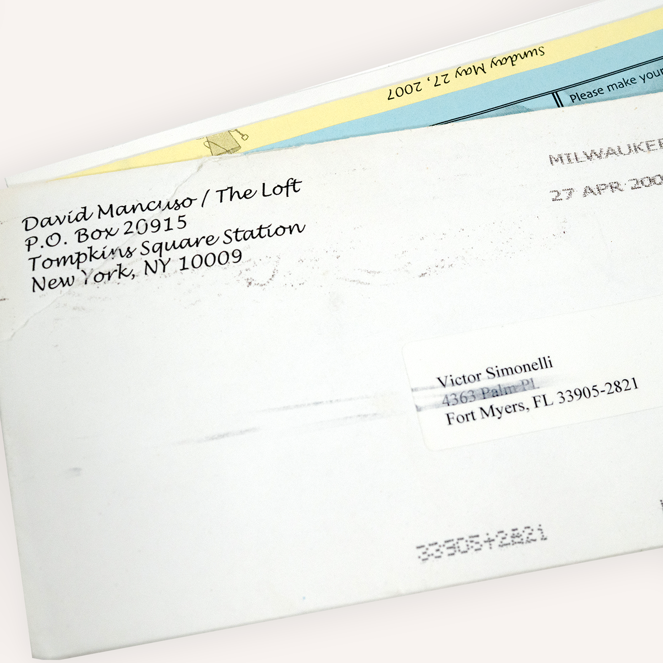 David Mancuso - ‘The Loft’ Mailed Invitation Packet