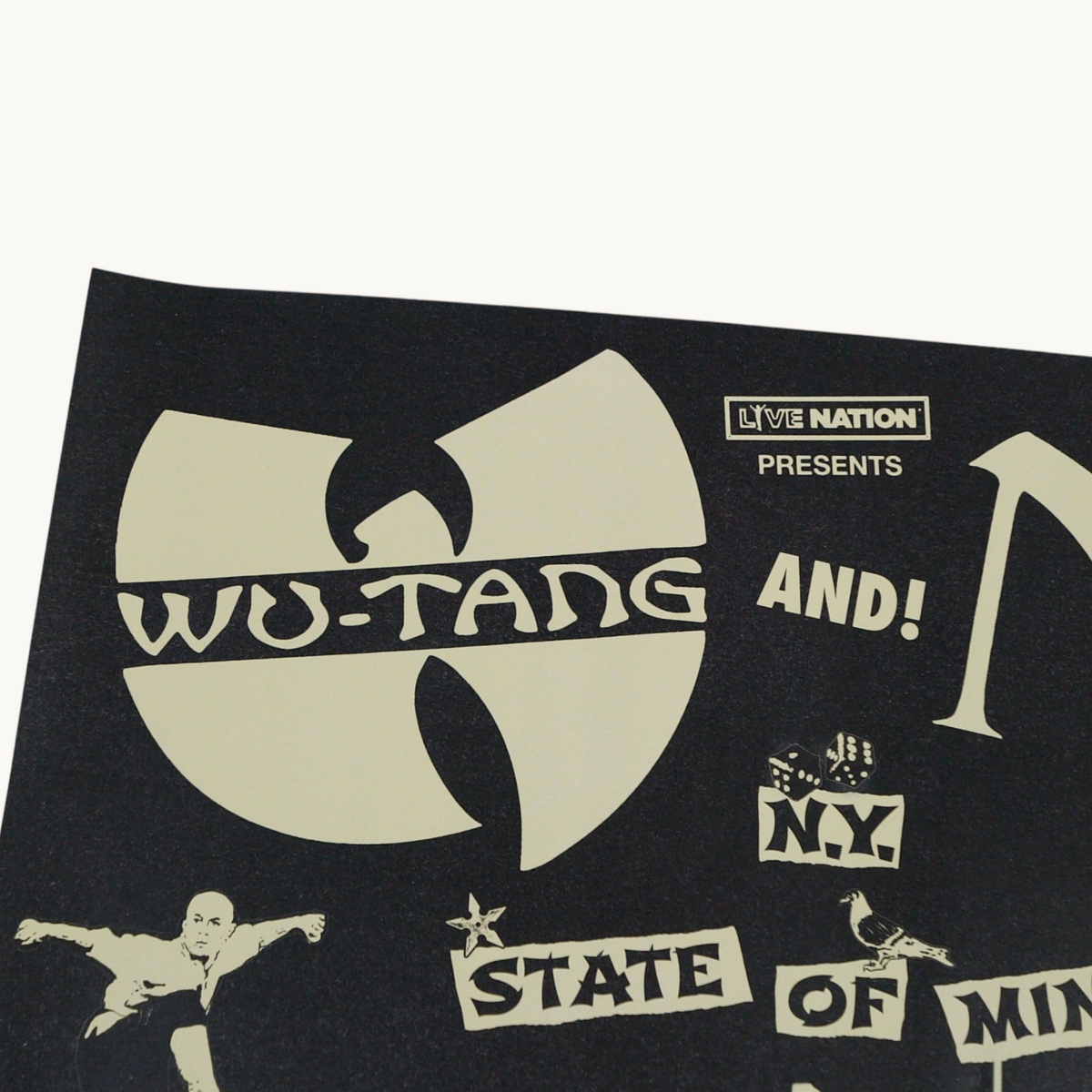 Wu-Tang & Nas NY State of Mind Tour poster, VIP pass & ticket (2022)