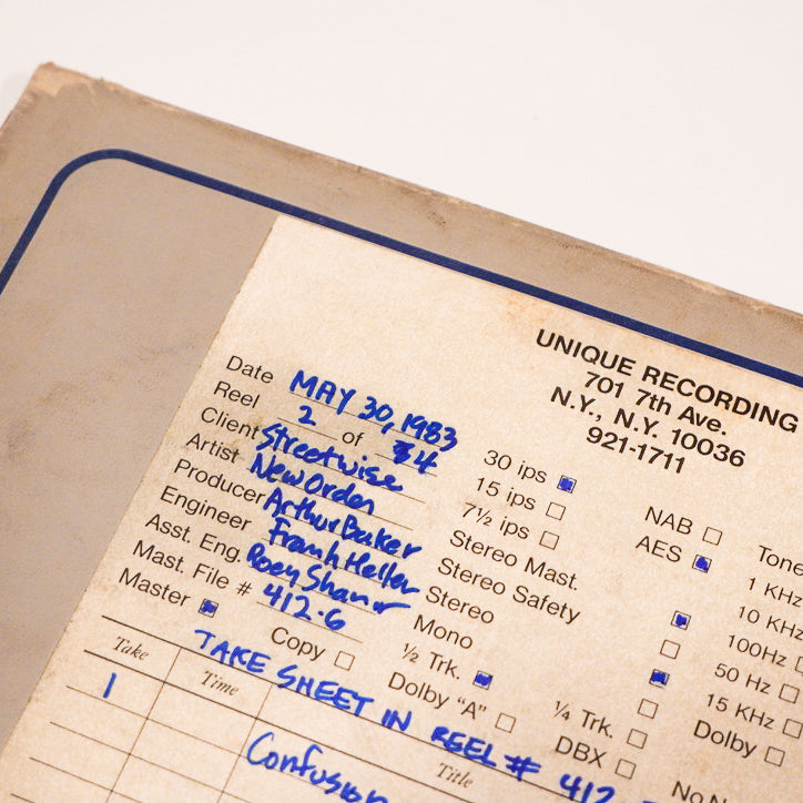 New Order – Confusion (1983) – Original Studio Tape – Wax
