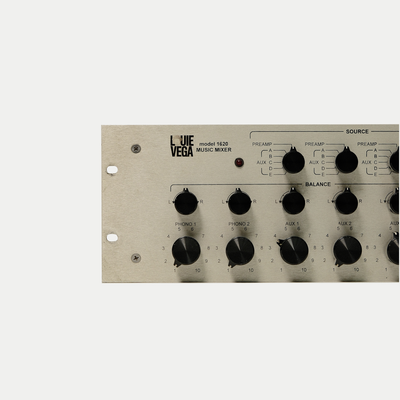 Personal Urei 1620 mixer with custom grey plate with my logo and custom black knobs (in case)