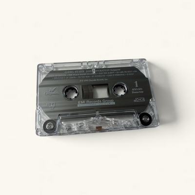 Wax Poetics Gang Starr Daily Operation promotional cassette tape with clear plastic shell and tracklist